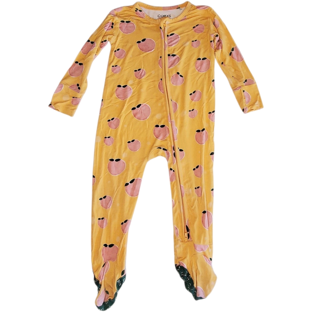 Cozys One-piece Sleeper Footie Pajamas Orange Peach Baby 18-24 Months